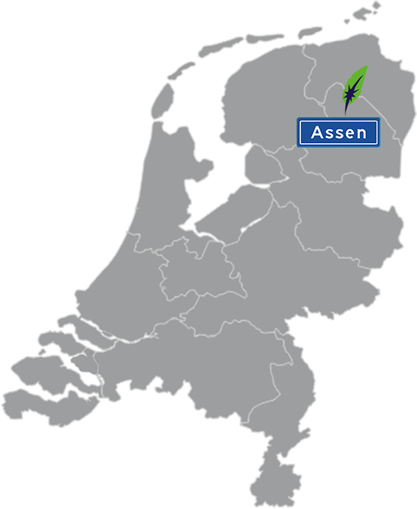 Dagnall Vertaalbureau Deventer aangegeven op kaart Nederland met blauw plaatsnaambord met witte letters en Dagnall veer - transparante achtergrond - 600 * 733 pixels